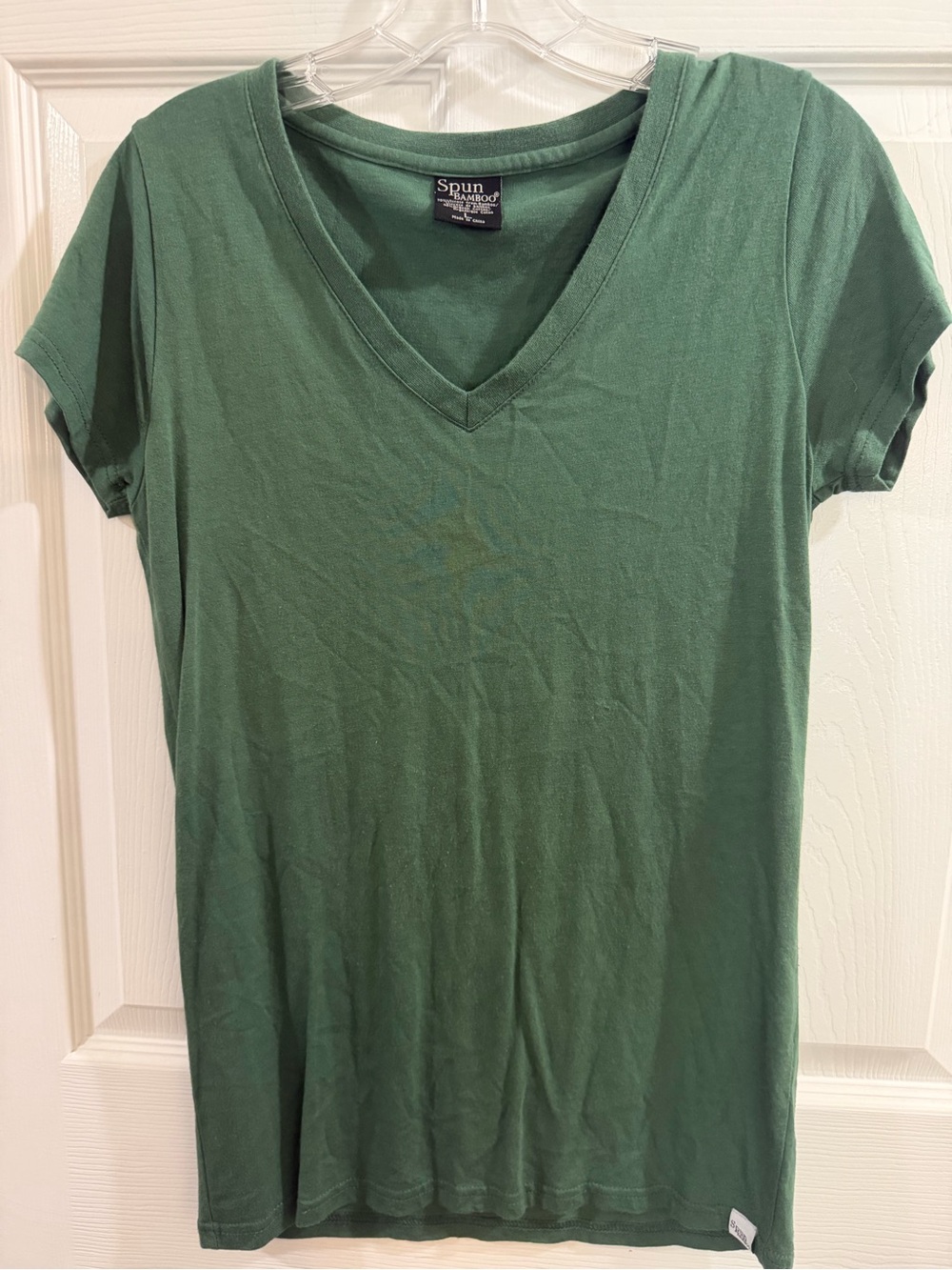 BAMBOO Short Sleeve V-Neck Tee in Forest Green